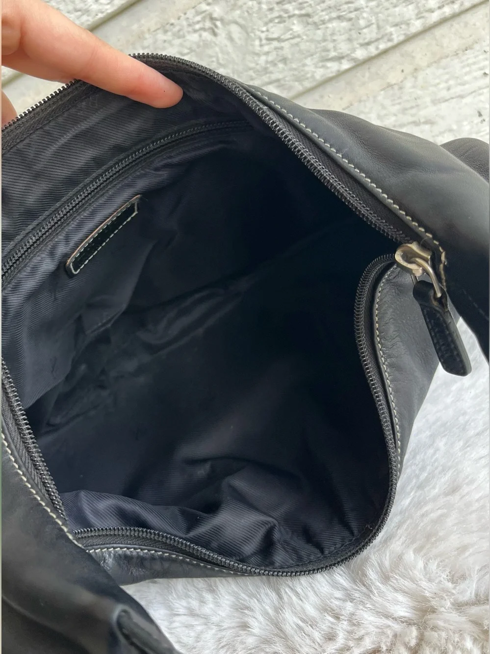 RALPH LAUREN Black Y2K Medallion Hobo Baguette Mini Shoulder Bag
